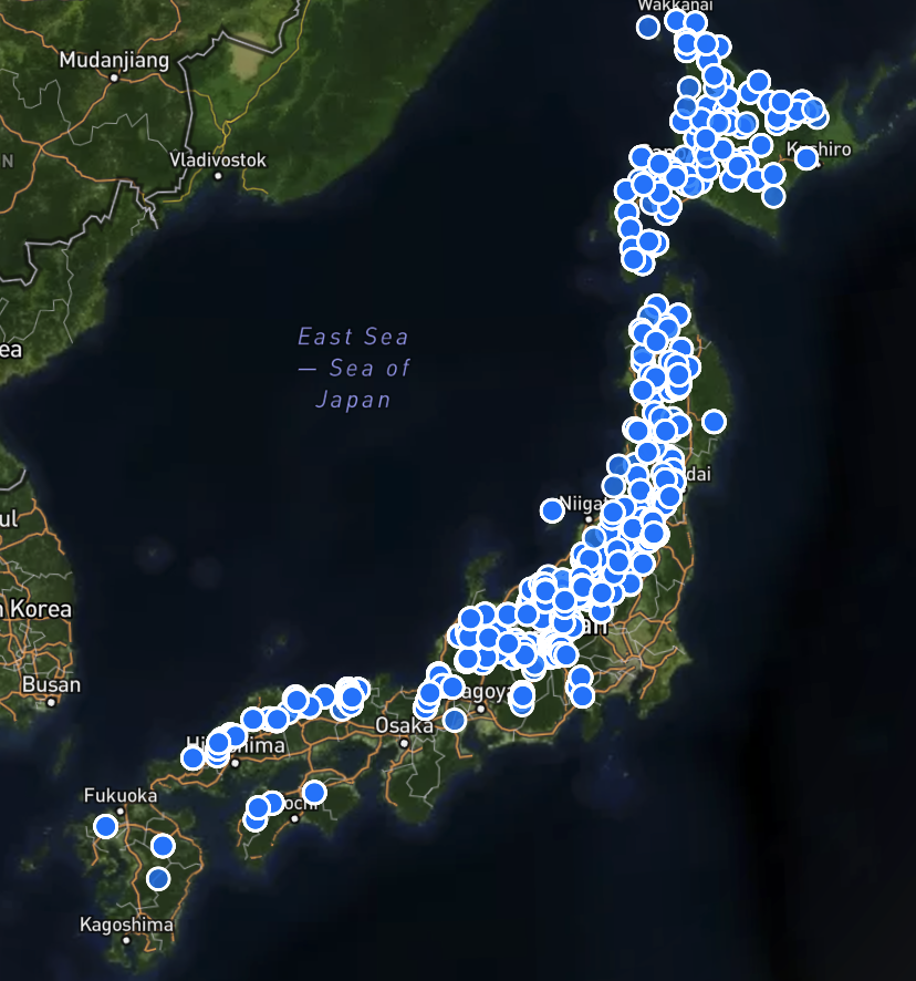 Japan has about 450 ski resorts
