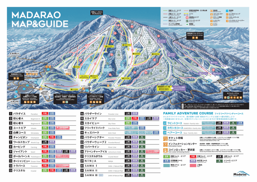Madarao Mountain Resort Ski Map
